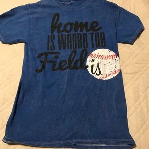 “Home is where the field is” cute baseball T